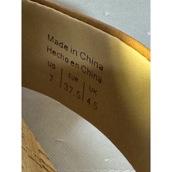 ALDO Women’s 7 Brown Cork Wedge Sandals Ankle Strap Platform Heel - Picture 8 of 8